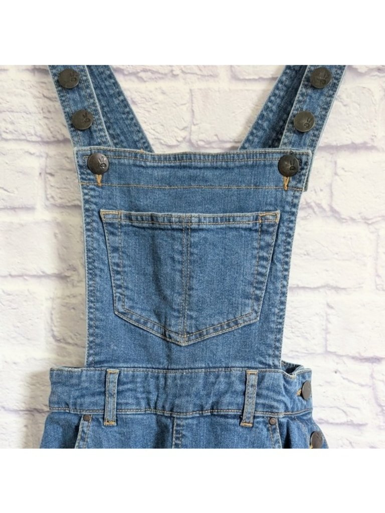 Hell Bunny Betty Bee Denim Overalls S New Medium Blue Denim Jeans 40s 50s Retro — image 5 of 7